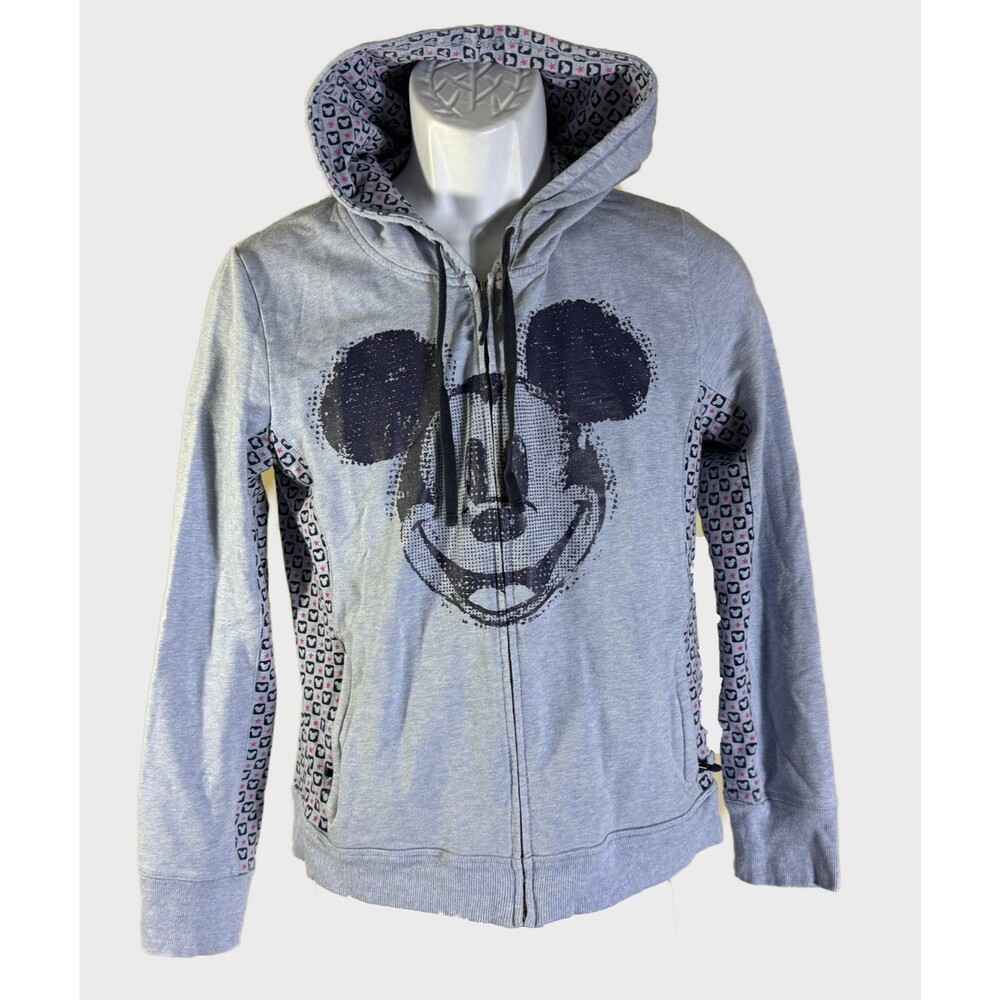 Primark‎ Women's Hoodie Blue/Grey Mickey Mouse Hoodie Medium